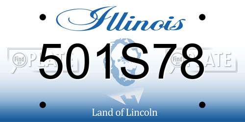 501S78 Illinois License Plate