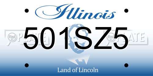 501SZ5 Illinois License Plate