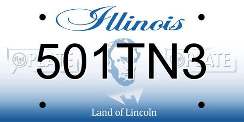 501TN3 Illinois License Plate