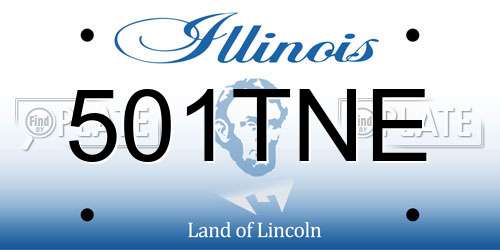501TNE Illinois License Plate