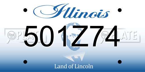 501Z74 Illinois License Plate