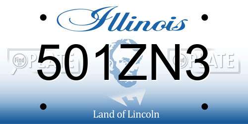 501ZN3 Illinois License Plate