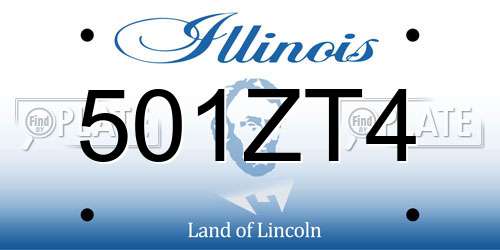 501ZT4 Illinois License Plate