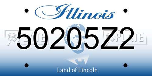 50205Z2 Illinois License Plate