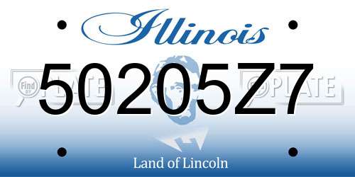 50205Z7 Illinois License Plate