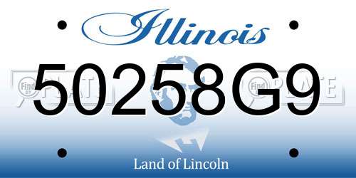 50258G9 Illinois License Plate