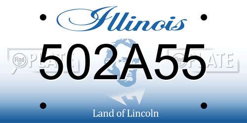 502A55 Illinois License Plate