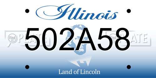 502A58 Illinois License Plate