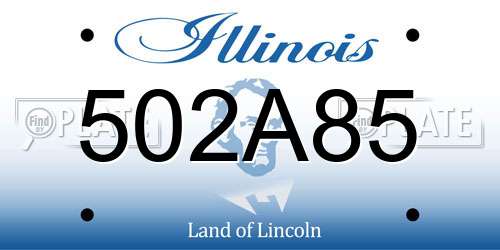 502A85 Illinois License Plate