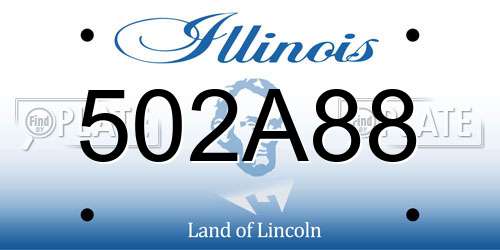 502A88 Illinois License Plate