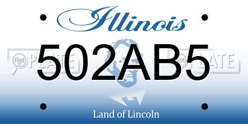 502AB5 Illinois License Plate