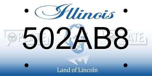 502AB8 Illinois License Plate