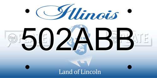502ABB Illinois License Plate