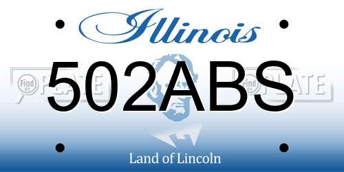 502ABS Illinois License Plate