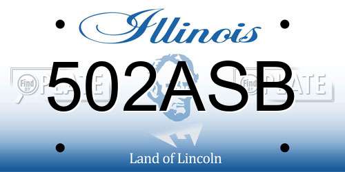 502ASB Illinois License Plate