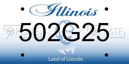 502G25 Illinois License Plate
