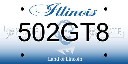 502GT8 Illinois License Plate