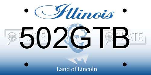 502GTB Illinois License Plate