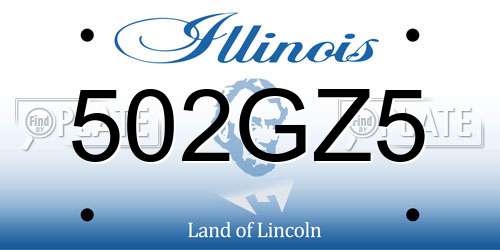 502GZ5 Illinois License Plate
