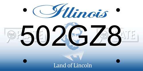 502GZ8 Illinois License Plate