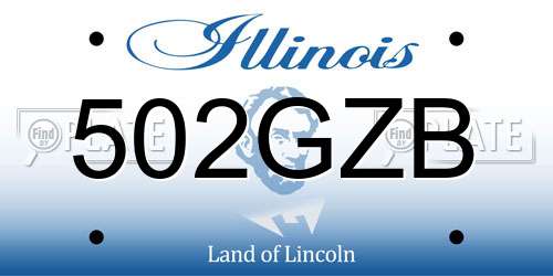 502GZB Illinois License Plate