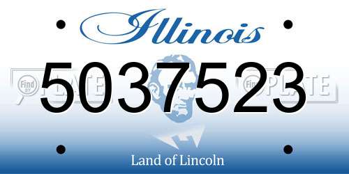 5037523 Illinois License Plate