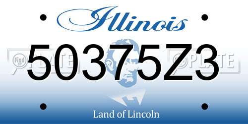 50375Z3 Illinois License Plate