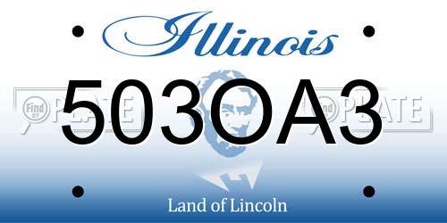 503OA3 Illinois License Plate
