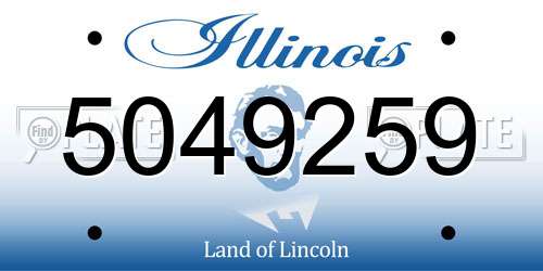 5049259 license plate in IL state