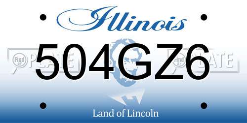 504GZ6 Illinois License Plate