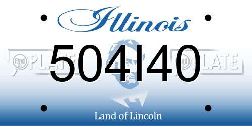 504I40 Illinois License Plate