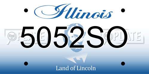 5052SO Illinois License Plate