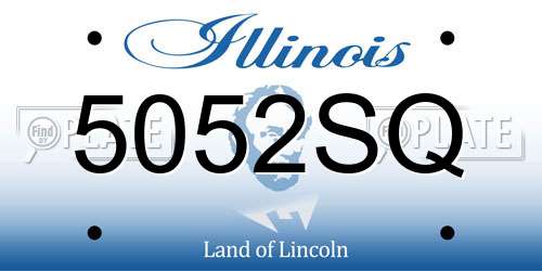 5052SQ Illinois License Plate