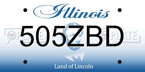 505ZBD Illinois License Plate
