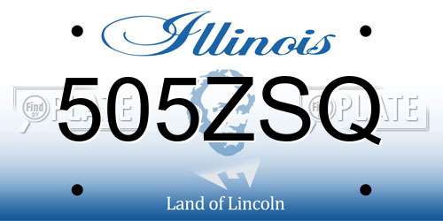 505ZSQ Illinois License Plate