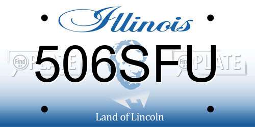 506SFU Illinois License Plate