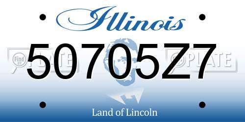 50705Z7 Illinois License Plate