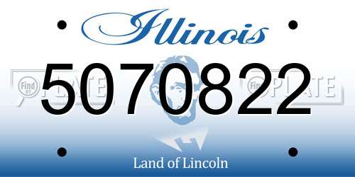 5070822 Illinois License Plate