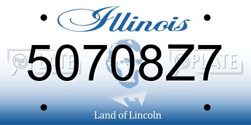 50708Z7 Illinois License Plate
