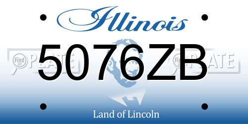 5076ZB Illinois License Plate