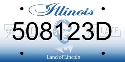 508123D Illinois License Plate