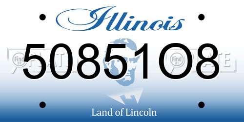 50851O8 Illinois License Plate