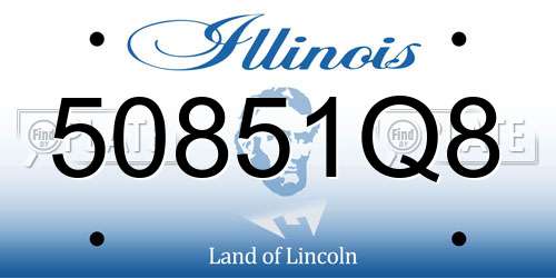 50851Q8 Illinois License Plate