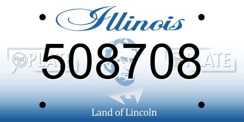 508708 Illinois License Plate