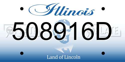 508916D Illinois License Plate