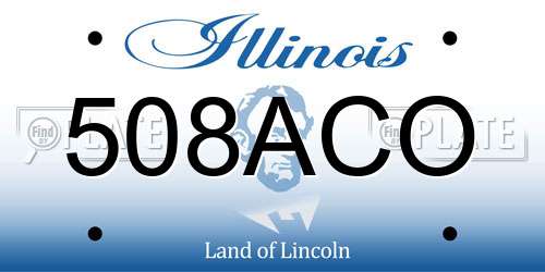 508ACO Illinois License Plate