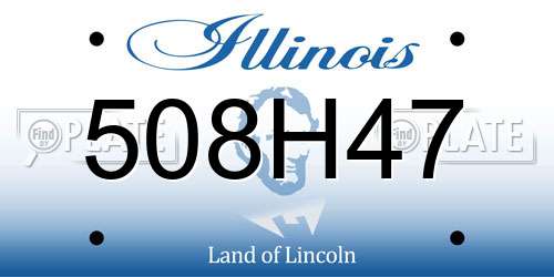 508H47 Illinois License Plate