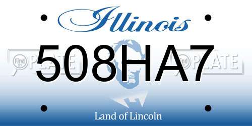 508HA7 Illinois License Plate