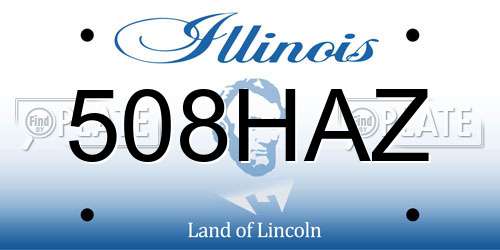 508HAZ Illinois License Plate