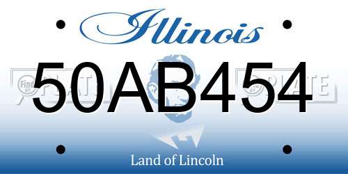 50AB454 Illinois License Plate